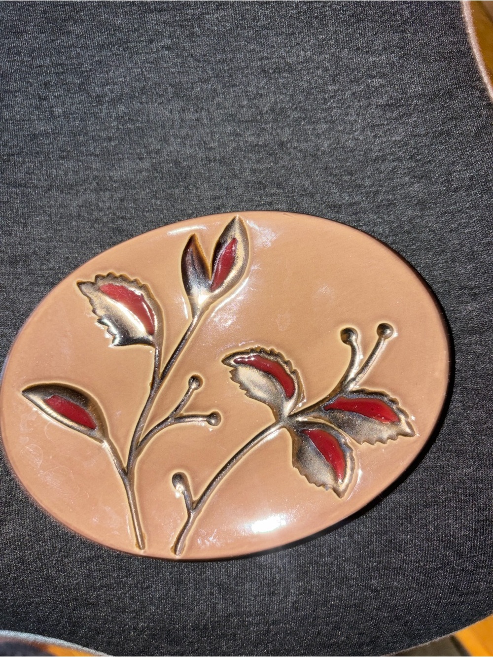 Handpainted Oval Ceramic Dish